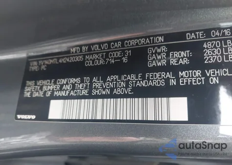 2017 Volvo S60 T5 Dynamic из США, поврежденный, VIN YV140MTL4H2420305